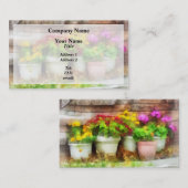 秋の花を飾った植木鉢 名刺 (正面/裏面)