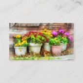 秋の花を飾った植木鉢 名刺 (裏面)