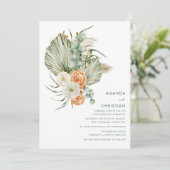 秋の花を飾った素朴なアウトドアウェディング 招待状 (スタンド正面)