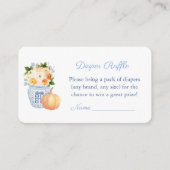 秋の花エレガント赤ちゃんシャワーおむつラッフル エンクロージャーカード (正面)