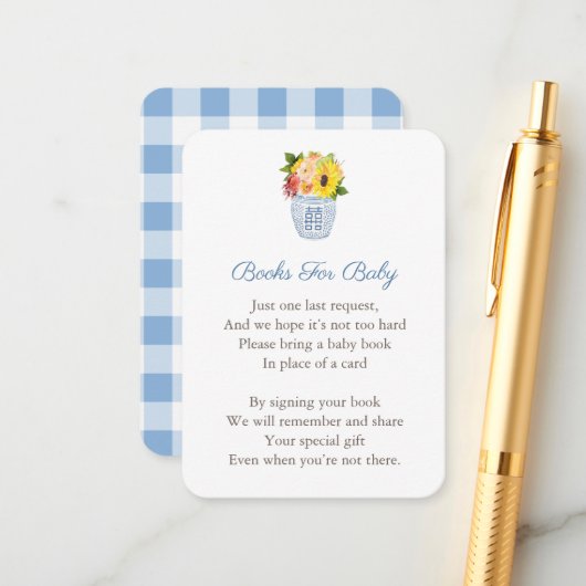 秋の花エレガント赤ちゃんシャワー本を持って来る エンクロージャーカード (正面/裏面インサイチュ)