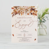 秋の花オレンジマリゴールド婚約 招待状 (スタンド正面)