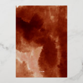 秋の花カボチャカップルのシャワーバラ金ゴールド 箔招待状 (裏面)