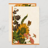 秋の花カラフルが感謝祭にめでたく シーズンカード (正面/裏面)