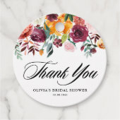 秋の花ガーランド 結婚式前のお礼タグ フェイバータグ (正面)