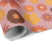 秋の花コージー秋誕生日パーティシームレス ラッピングペーパー (ロールコーナー)