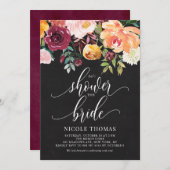 秋の花シャルボード秋ブライダルシャワー 招待状 (正面/裏面)