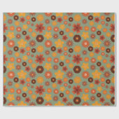 秋の花シームレスな秋お祝いギフト ラッピングペーパー (フラット)