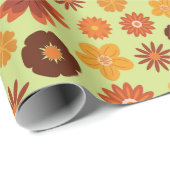 秋の花シームレス秋誕生日パーティギフト ラッピングペーパー (ロールコーナー)