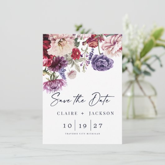 秋の花ダリアの束 秋のSave the Date セーブザデート (スタンド正面)