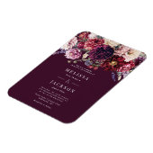 秋の花ダリアの結婚式招待状 ワインレッド マグネット (左側)