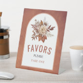 秋の花テラコッ葉タ結婚式の引き出物 台座サイン (インサイチュ)