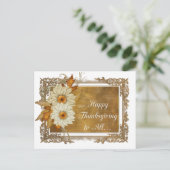 秋の花デザイン1 – ハッピー感謝祭はがき シーズンポストカード (スタンド正面)