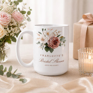 秋の花ドレスシャワー マグカップ - パーソナライズされたギフト
