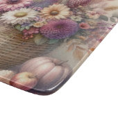 秋の花パステル色の水絵を描色 カッティングボード (角)