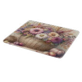 秋の花パステル色の水絵を描色 カッティングボード (角)