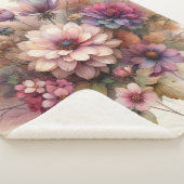 秋の花パステル色の水絵を描色 シェルパブランケット (3/4)