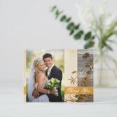 秋の花フェイク木の写真ありがとうポストカード ポストカード (スタンド正面)