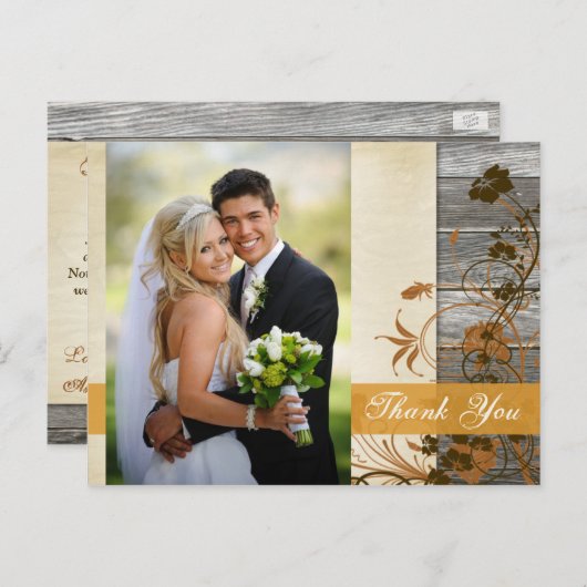 秋の花フェイク木の写真ありがとうポストカード ポストカード (正面/裏面)