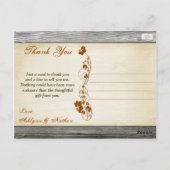 秋の花フェイク木の写真ありがとうポストカード ポストカード (裏面)