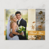 秋の花フェイク木の写真ありがとうポストカード ポストカード (正面)