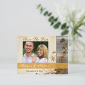 秋の花フェイク木の日付のポストカードを保存 案内ポストカード (スタンド正面)