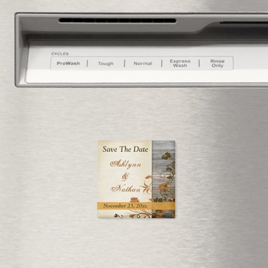 秋の花フェイク木日付磁石を保存 マグネット (インサイチュ (食洗機))