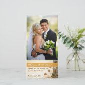 秋の花フェイク木結婚の写真2 サンキューカード (スタンド正面)