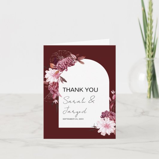 秋の花フレーム サンキューカード (正面)