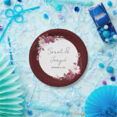 秋の花フレーム ペーパープレート (パーティー)