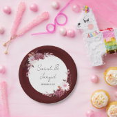 秋の花フレーム ペーパープレート (パーティー)