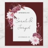 秋の花フレーム ワインラベル (シングルラベル)