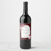 秋の花フレーム ワインラベル (正面)