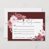 秋の花フレーム 出欠カード (正面)