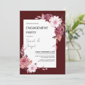 秋の花フレーム 婚約 招待状 (スタンド正面)