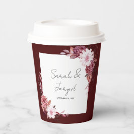 秋の花フレーム 紙コップ