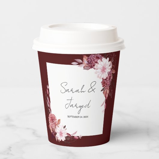 秋の花フレーム 紙コップ (正面)