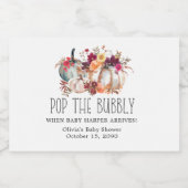 秋の花ベビーシャワーチャペラ スパークリングワインラベル (シングルラベル)