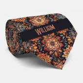 秋の花ボホインスパイアー ネクタイ (ロール)