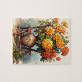 秋の花マリゴールドパズル110個。20.32cm x 25.4cm ジグソーパズル (横)