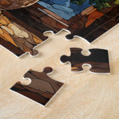 秋の花マリゴールドパズル110個。20.32cm x 25.4cm ジグソーパズル (側面)