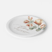 秋の花ロマンエレガントティック ペーパープレート (アングル)