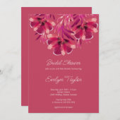 秋の花卉、ビバマジェンタ ブライダルシャワー 招待状 (正面/裏面)