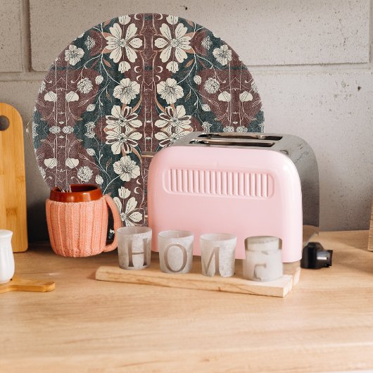 秋の花咲き乱 カッティングボード