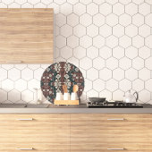 秋の花咲き乱 カッティングボード