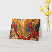 秋の花壇、風カラフル景絵画の地 カード (黄色い花)