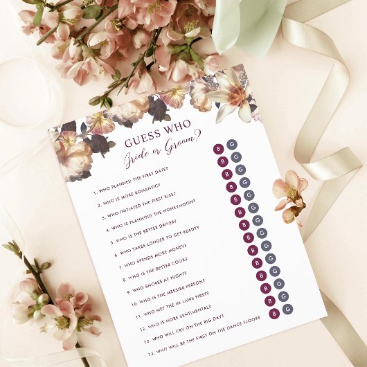 秋の花嫁と花婿のためのフラワーブライダルシャワーゲーム