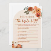 秋の花嫁のゲームを知っているパンプキ最高のン 招待状 (正面/裏面)