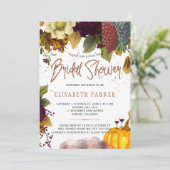 秋の花嫁のモダン素朴結婚なブライダルシャワー 招待状 (スタンド正面)