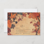 秋の花嫁フラワーの風合いウェディング 出欠カード (正面)